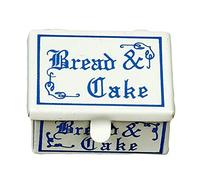 Dolls House Blue & White Cake Tin Bread Bin Box Miniature 1:12 Kitchen Accessory