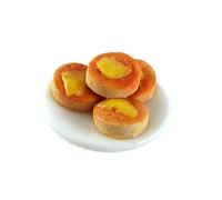 Dolls House Buttered Crumpets on a Plate Miniature Hand Made Dining Accessory
