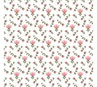 Dolls House Candy Pink Flowers on White Wallpaper (R111) - 1:12 Scale Miniatures | Minimum World