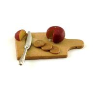 Dolls House Cheese Biscuits on Chopping Board Miniature Kitchen Dining Accessory
