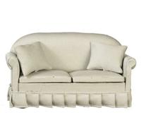Dolls House Chic Grey Gray Sofa Miniature Modern Living Room Furniture