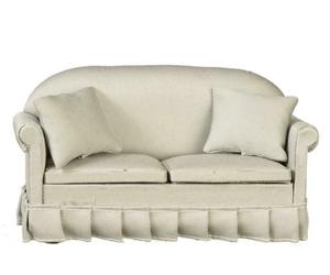 Dolls House Chic Grey Gray Sofa Miniature Modern Living Room Furniture