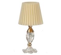 Dolls House Chrystal Table Lamp with Gold Shade Chrysnbon Accessory Plastic 1:12