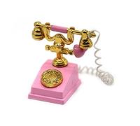 Dolls House Classic Pink & Gold 1950 60's Fancy Telephone Miniature Accessory