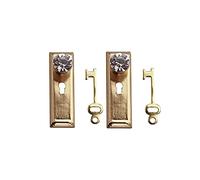 Dolls House Crystal Classic Handles Knobs with Keys Miniature Door Furniture