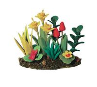 Dolls House Daffodil & Tulip Flowers in Grass Ground Miniature Garden Accessory