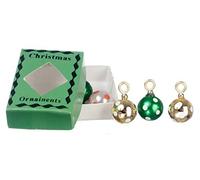 Dolls House Decorations 6 Baubles in a Box Miniature Christmas Tree Ornaments