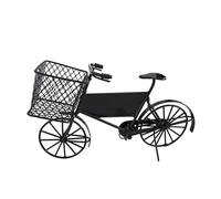 Dolls House Delivery Bike Black Metal 1:12 Bicycle with Basket & Sign Panel