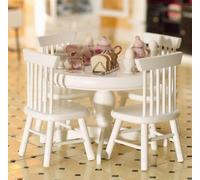 Dolls House Emporium Round White Table And Four Chairs For 12Th Scale Dolls House