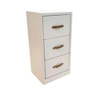 Dolls House Filing Cabinet White Wood 3 Drawer Modern Miniature Office Furniture