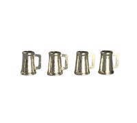 Dolls House Four Pewter Tankards (D7029) - 1:12 Scale Miniatures | Minimum World