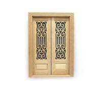 Dolls House French Doors Double Hung Carved Patterned Panels Building Component