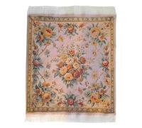 Dolls House French Floral Rug Apricot Blush Jacquard Floor Accessory Medium