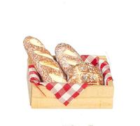 Dolls House Fresh Bread in Crate Miniature Kitchen Bakers Shop 1:12 Accessory