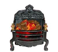 Dolls House Georgian Log Fire Ornate Light up Miniature Fireplace Accessory 12V
