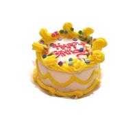 Dolls House Giant Cake Lemon Happy Birthday Icing Miniature Food Accessory