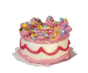 Dolls House Giant Cake Pink Happy Birthday Icing Miniature Food Accessory
