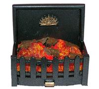 Dolls House Glowing Light up Log Fire Grate Miniature Fireplace Accessory 12V