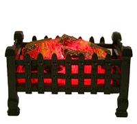 Dolls House Glowing Log Fire Basket Light up Miniature Fireplace Accessory 12V