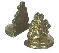 Dolls House Gold Brass Bookends Miniature Bookcase Study Metal Accessory