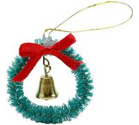 Dolls House Green Christmas Wreath with Ribbon & Bell Miniature Door Accessory