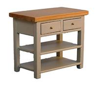 Dolls House Grey & Pine Island Work Table Modern Miniature Kitchen Furniture
