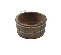 Dolls House Half Whiskey Barrel Wooden Wash Tub Planter Garden Stable Accessory