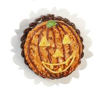 Dolls House Halloween Cake Pumpkin Face on Doily Festive Party Treat 1:12 Food