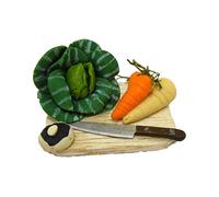 Dolls House Hand Made Vegetables on Chopping Board Miniature Kitchen
