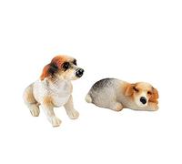 Dolls House Jack Russel Dogs Sitting & Lying Down Miniature Pet 1:12 Accessory