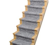 Dolls House Koala Grey Wool Mix Stair Carpet Runner Self Adhesive Flooring