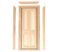 Dolls House Large 4 Panel Cottage Door Interior Miniature Bare Wood1:12 Scale