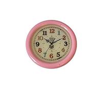 Dolls House Large Pink French Wall Clock Round Miniature Living Room Accessory