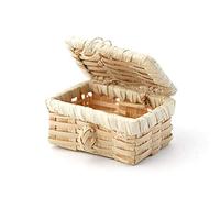 Dolls House Large Wicker Linen Hamper Blanket Chest Ottoman Bedroom Accessory