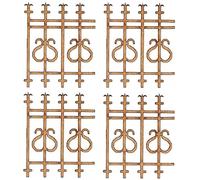 Dolls House Laser Cut Wooden Fence Railings Set of 4 1:24 Half Inch Accessory