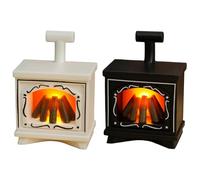 Dolls House Lights, 2Pcs Mini Fireplace Lantern Flameless Led Fireplace Battery Operated, for Dolls House Furniture Home Tabletop Decor Indoor 2.8x1.9x1.2 Inch