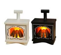 Dolls House Lights, 2Pcs Miniature Flameless LED Fireplace Lanterns Battery Operated, Dollhouse Furniture and Tabletop Decor Indoor, Realistic 2.8x1.9x1.2 inch