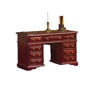 Dolls House Mahogany Double Pedestal Kneehole Desk 1:12 Office Study Furniture