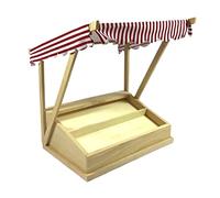 Dolls House Market Stall Red Stripe Canopy Booth Stand Christmas Street DIY Kit