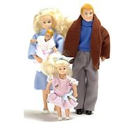 Dolls House Miniature 1:12 Scale Modern Family of 4 People Mum Dad Girl Baby