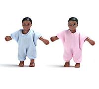Dolls House Miniature 1:12 Scale People Twin Black Babies Little Baby Boy & Girl