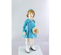 Melody Jane Dolls House Miniature 1:12 Scale Resin People 1950's Girl in Hat Coat & Muff