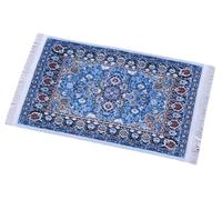 Dolls House Miniature 1:12th Scale Blue Pattern Rug, Living Room Accessory.