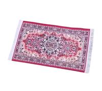 Dolls House Miniature 1:12th Scale Red Pattern Rug, Living Room Accessory.