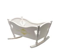 Dolls House Miniature 1:12th Scale White Babys Cradle, Nursery Furniture.
