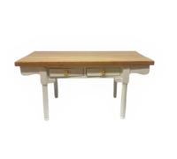Dolls House Miniature 1:12th Scale White & Pine Kitchen Table