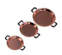 Dolls House Miniature Kitchen Accessory Set of 3 Copper 2 Handled Frying Pans