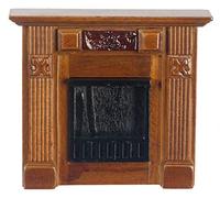 Dolls House Miniature Small Walnut Wood Elizabeth Fireplace1:12 Scale