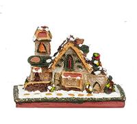 Dolls House Miniature Snowy Gingerbread House Christmas Accessory Decoration