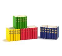 Dolls House Multicoloured 4 Block Wooden Book Set Study Accessory